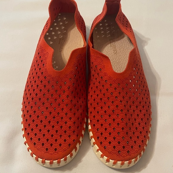 Ilse Jacobsen Shoes - Ilse Jacobsen Red Perforated Flats